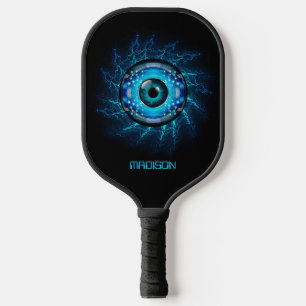 Raquette De Pickleball Nom personnalisé Cyber Circuit Eye