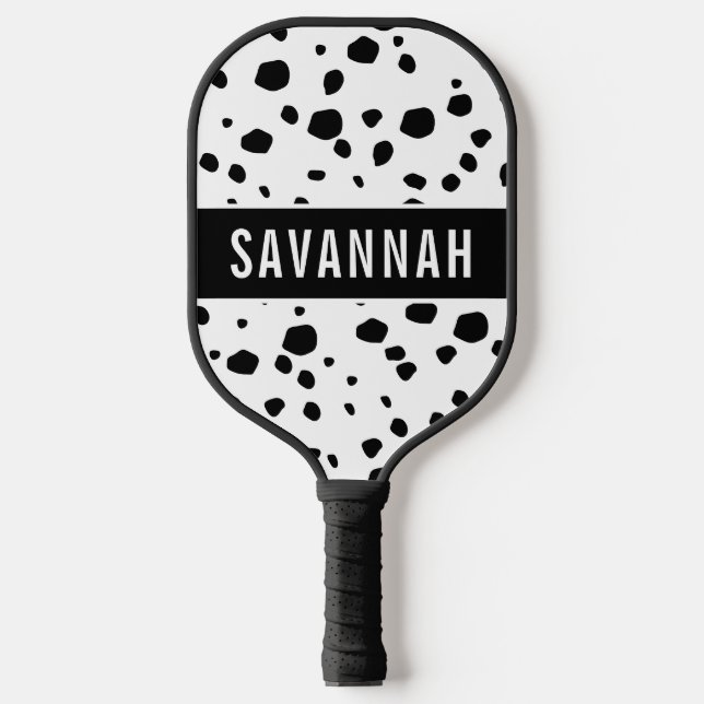 Raquette De Pickleball Nom personnalisé Dalmatien Poster de animal Motif  (Recto)
