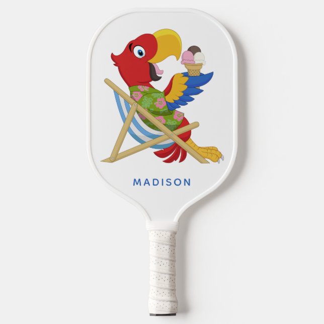 Raquette De Pickleball Nom personnalisé de plage Macaw (Recto)