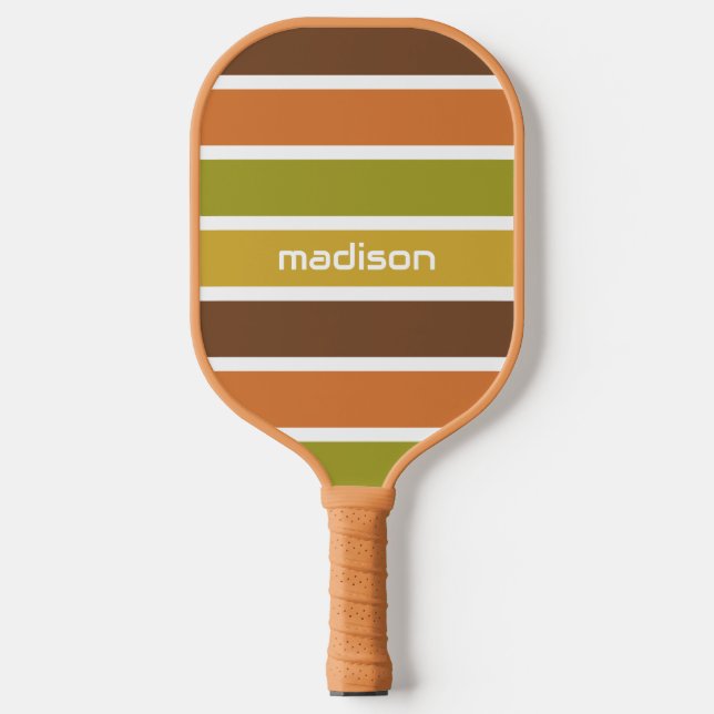 Raquette De Pickleball Nom personnalisé des bandes rétro (Recto)