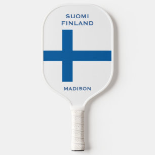 Raquette De Pickleball Nom personnalisé du drapeau de la Finlande