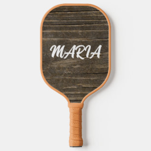 RAQUETTE DE PICKLEBALL NOM PERSONNALISÉ DU SCRIPT DE MONOGRAMME EN BOIS R