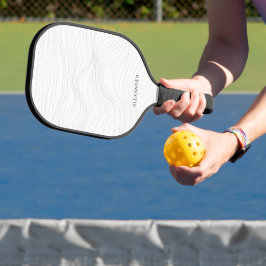 Raquette De Pickleball Nom personnalisé minimal moderne Lignes blanches n