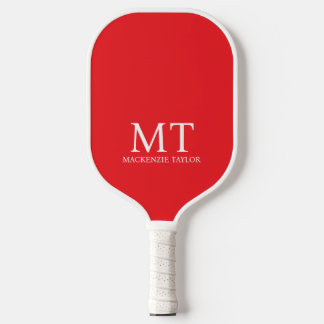 Raquette De Pickleball Nom personnalisé Monogramme à carreaux