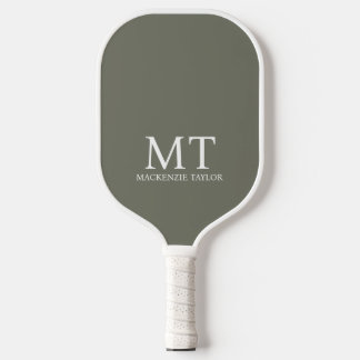 Raquette De Pickleball Nom personnalisé Monogramme à carreaux