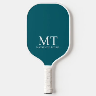 Raquette De Pickleball Nom personnalisé Monogramme à carreaux