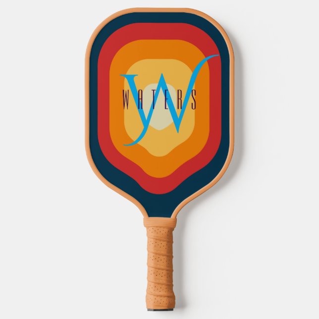 Raquette De Pickleball Nom personnalisé Monogramme initial modifiable (Recto)