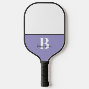 Raquette De Pickleball Nom personnalisé Monogramme noir blanc Pickleball 
