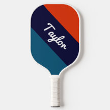 Nom personnalisé Pickleball Paddle Rétro rayé
