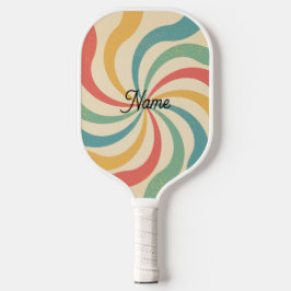 Raquette De Pickleball Nom personnalisé Retro Stripes Typographie