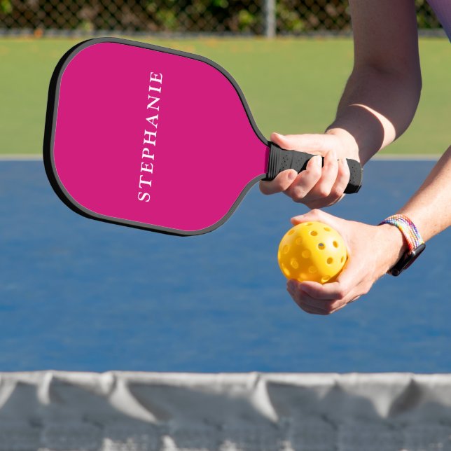 Raquette De Pickleball Nom personnalisé rose chaud (Insitu)