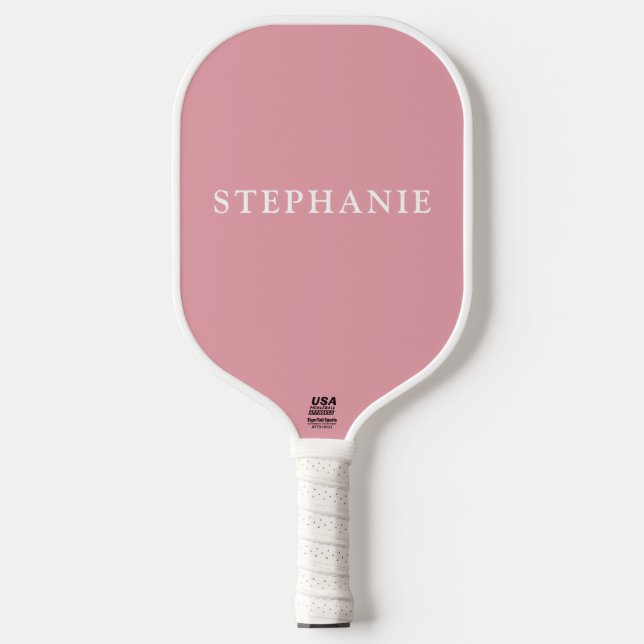 Raquette De Pickleball Nom personnalisé rose pâle (Recto)