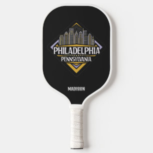 Raquette De Pickleball Nom personnalisé / Texte Philadelphie Pennsylvanie