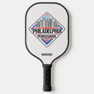 Raquette De Pickleball Nom personnalisé / Texte Philadelphie Pennsylvanie