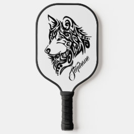 Raquette De Pickleball Nom personnel du loup tribal spécial