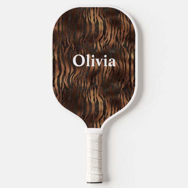 Raquette De Pickleball Nom Tigre personnalisé Imprimer blanc (Recto)