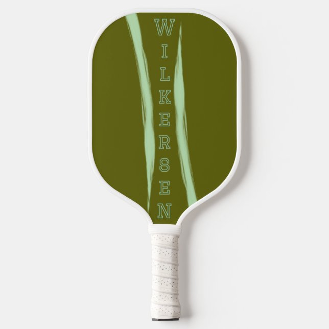 Raquette De Pickleball Nom vertical simple vert clair (Recto)