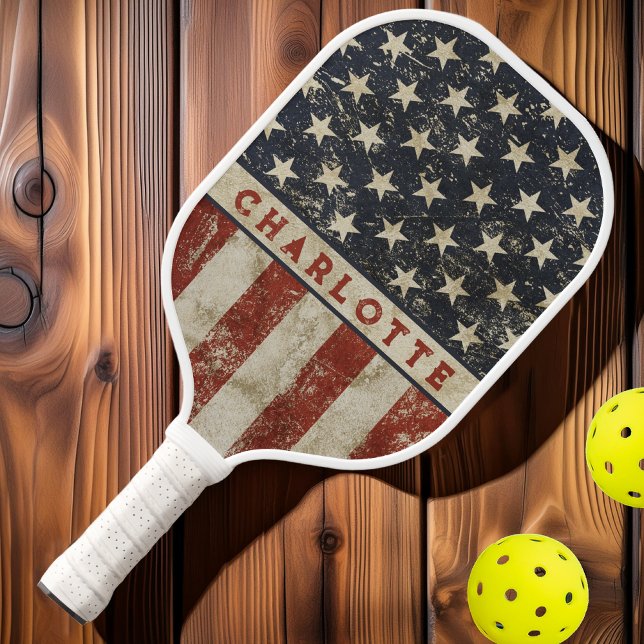Raquette De Pickleball Nom Vintage américain (Créateur téléchargé)