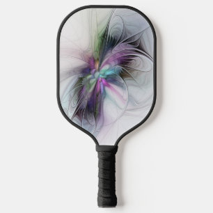 Raquette De Pickleball Nouvelle vie, Colorful Abstrait Fractal Art Imagin