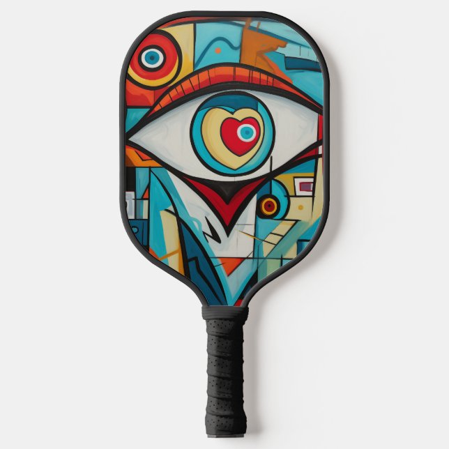 Raquette De Pickleball Oeil Valentine Coeur Amour Art Déco (Recto)