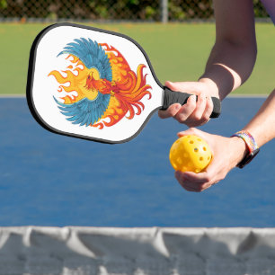 Raquette De Pickleball Oiseau de feu mythologique fantastique lumineux