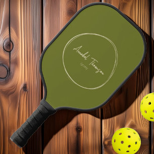 Raquette De Pickleball Olivier doux de style moderniste du milieu du sièc