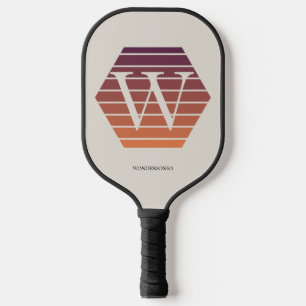 Raquette De Pickleball Ombre personnalisé monogramme nid d'abeille hexago