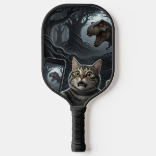 Raquette De Pickleball OMG A Dinosaur ! Selfie de chat drôle avec T-Rex
