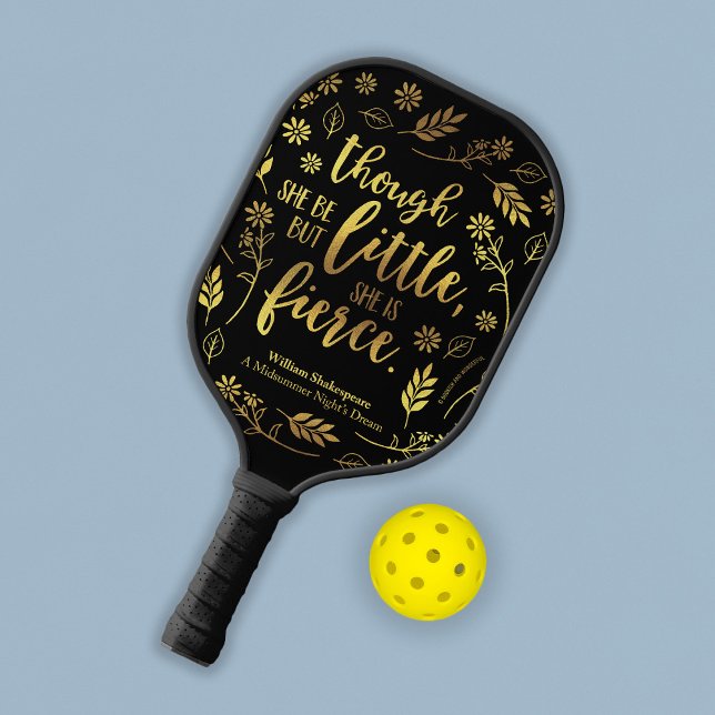 Raquette De Pickleball Or Floral Petit Mais Fierce William Shakespeare (Créateur téléchargé)