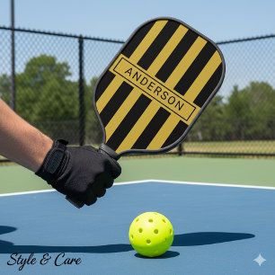 Raquette De Pickleball Or Noir Métallisé avec Bande Personnalisée