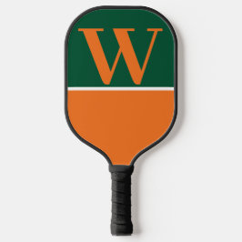 Raquette De Pickleball Orange & Green College Monogram Pickleball Paddle
