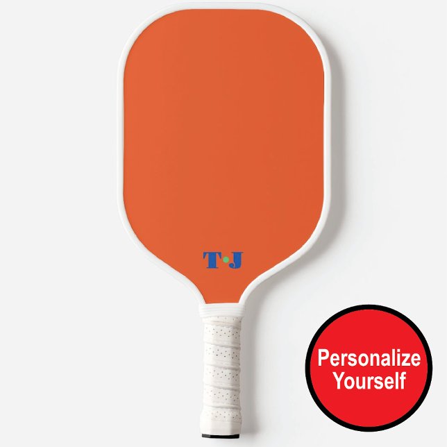 Raquette De Pickleball Orange Personnalisé Monogramme Pickleball Paddle (Créateur téléchargé)