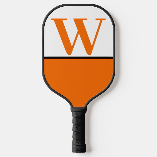 Raquette De Pickleball Orange & White College Monogram Pickleball Paddle (Recto)
