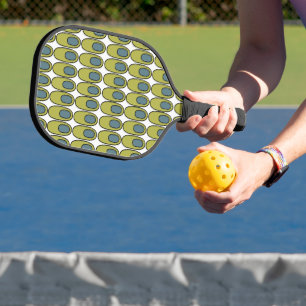 Raquette De Pickleball Ovales verts et gris récurrents