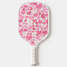 Paddle Motif Pickleball Coeurs roses