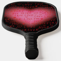 Paddle - Pickle Ball Pink Heart Design