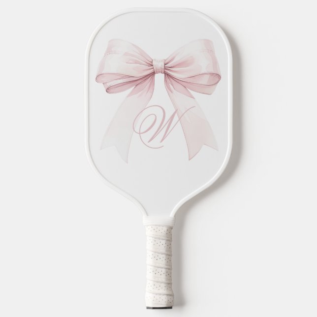 Raquette De Pickleball Paddle Pickleball Pink Bow - Un Cadeau Monogram Po (Recto)