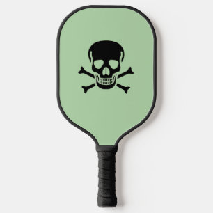 Raquette De Pickleball Pagaie à bille verte crâne noir