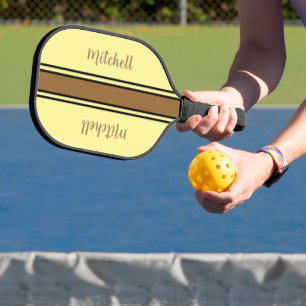 Raquette De Pickleball Pagaie De Pickleball Brown Et Jaune Rétro