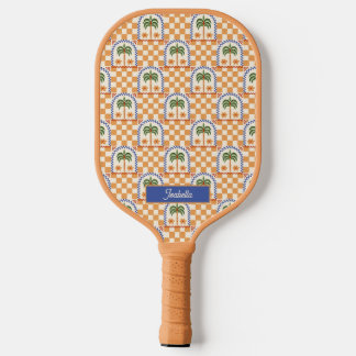 Raquette De Pickleball Pagaie de Pickleball Monogramme À damiers Tropical