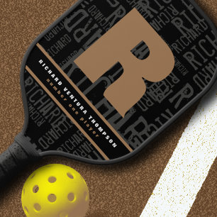 Raquette De Pickleball Pagaie de Pickleball Noir avec nom personnalisé