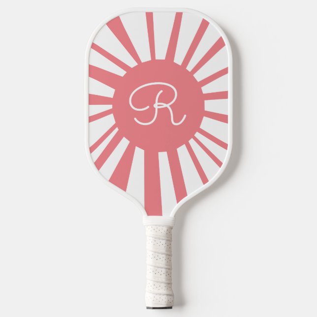 Raquette De Pickleball Pagaie de Pickleball Rose Blanc Monogramme (Recto)