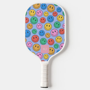 Raquette De Pickleball Pagaie initiale personnalisée Smiley Face