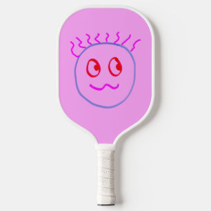 Raquette De Pickleball Pagaie Pickleball Pink Blue Cute Face