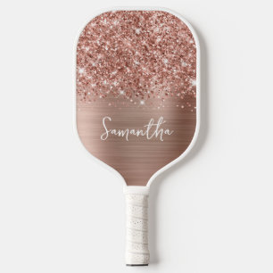 Raquette De Pickleball Pailleté Rose Gold Glam Nom