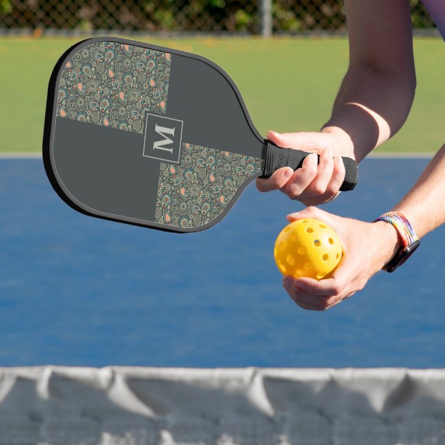 Raquette De Pickleball Paisley Monogramme Pickleball Paddle (Insitu)