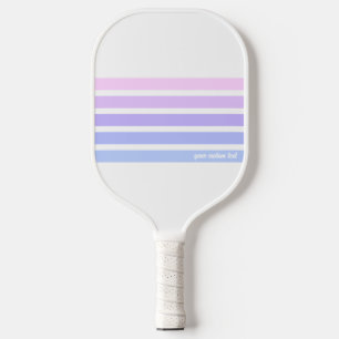 Raquette De Pickleball Pale Rose Violet Bleu Bleu Bandes Texte Personnali