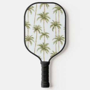 Raquette De Pickleball Palmiers blancs verts tropicaux