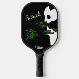 Raquette De Pickleball Panda géant Mange Bambou Nom Noir