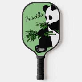 Raquette De Pickleball Panda Géant Mange Bambou Nom Vert